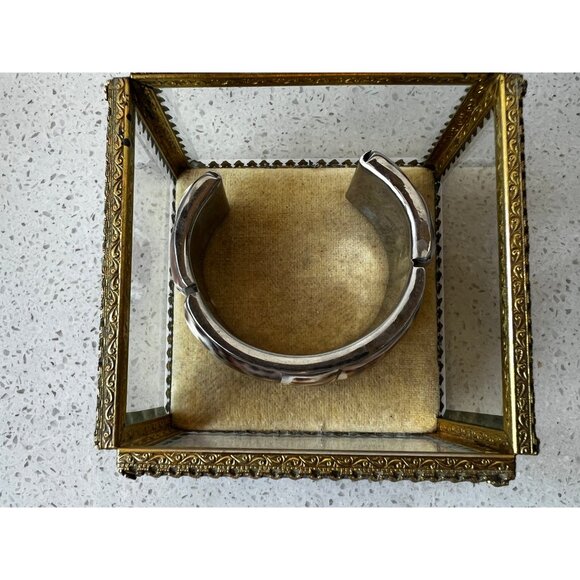 Stylebuilt Trinket Box Jewelry Casket Beveled Glass Gold vintage - Picture 3 of 4